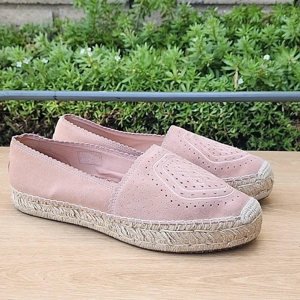 UGG Heidi Perforated Platform Suede  Espadrille Moccasin Size 11